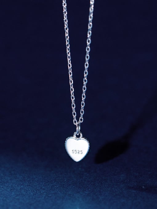 Chris 925 Sterling Silver With Lucite Heart Necklaces