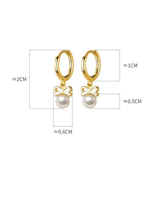 Chris 925 Sterling Silver With 18k Gold Plated Delicate Bowknot Earrings