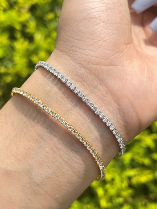 Arya 925 Sterling Silver With 18k Gold Plated Delicate Geometric Bracelets