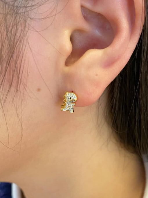 Arya 925 Sterling Silver With 18k Gold Plated Delicate Animal Stud Earrings