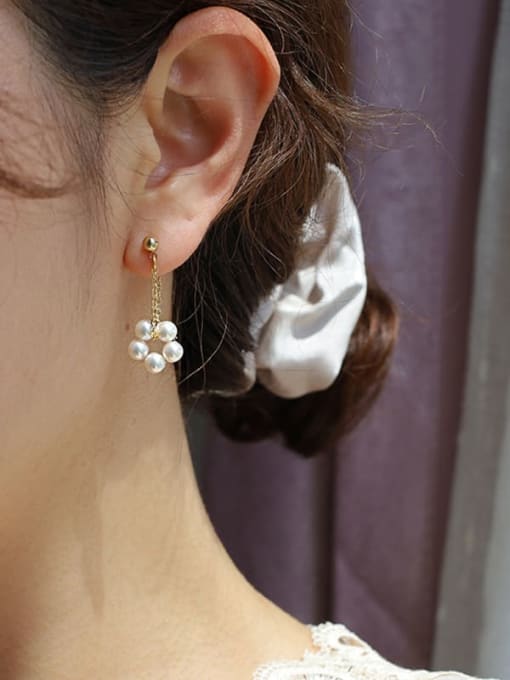 Chris 925 Sterling Silver With 18k Gold Plated Delicate Flower Earrings