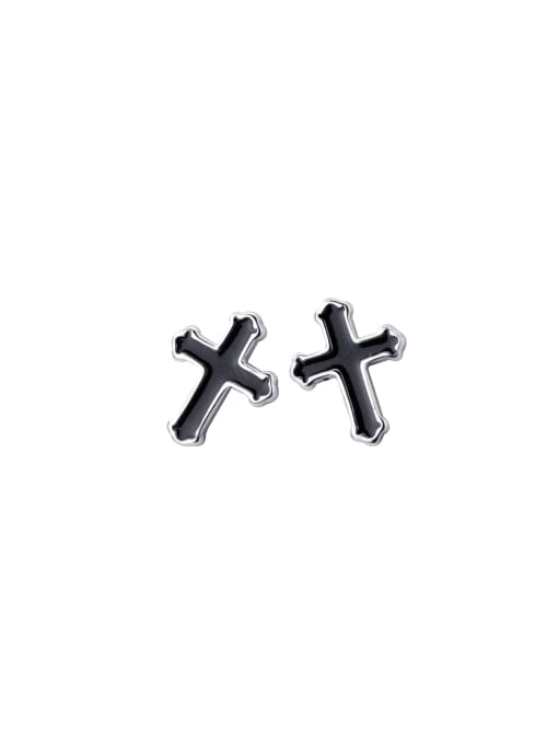 Chris 925 Sterling Silver With Cross Stud Earrings