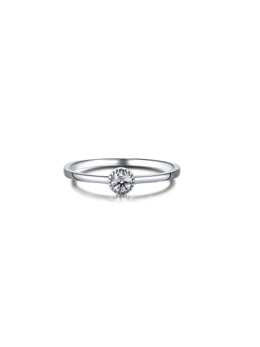 Arya 925 Sterling Silver With 18k White Gold Plated Delicate Geometric Engagement Rings