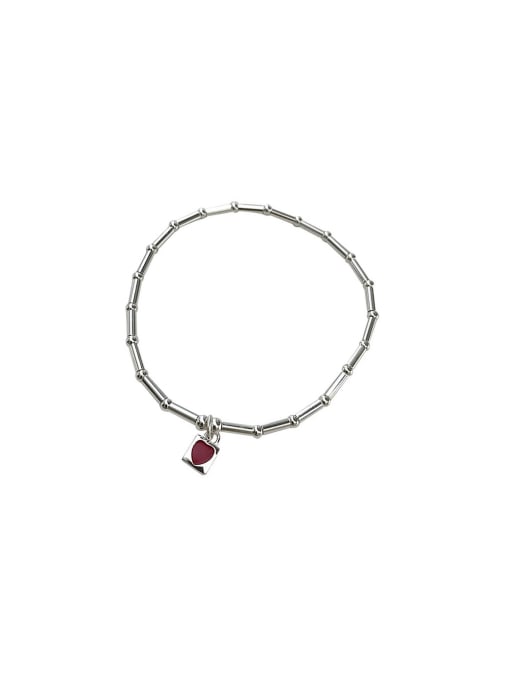 Chris 925 Sterling Silver With  Enamel Heart Bracelets