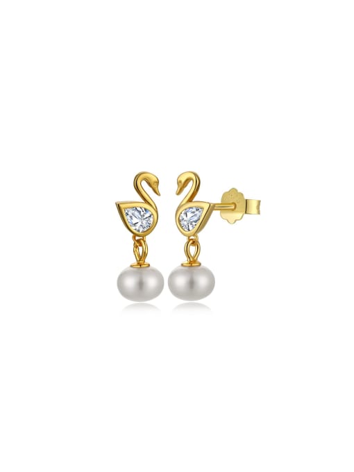 Arya 925 Sterling Silver With 18k Gold Plated Delicate Animal Stud Earrings