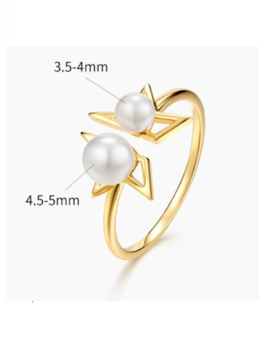 One Next 925 Sterling Silver With Freshwater Pearl Sweet Star Ring