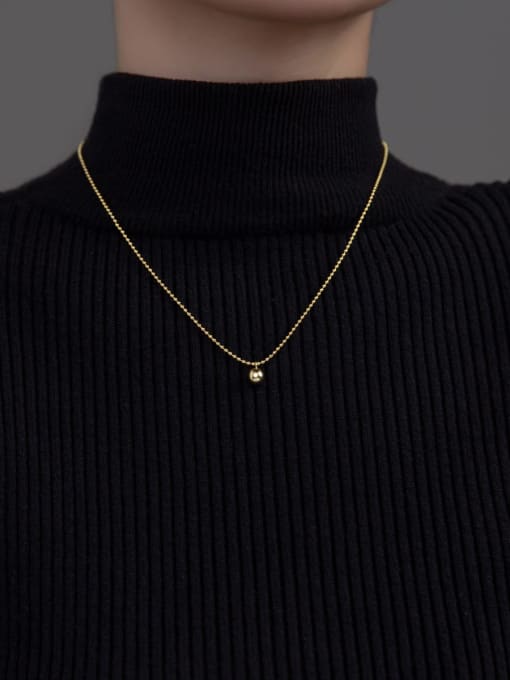 Chris 925 Sterling Silver With 18k Gold Plated Simplistic Ball Necklaces