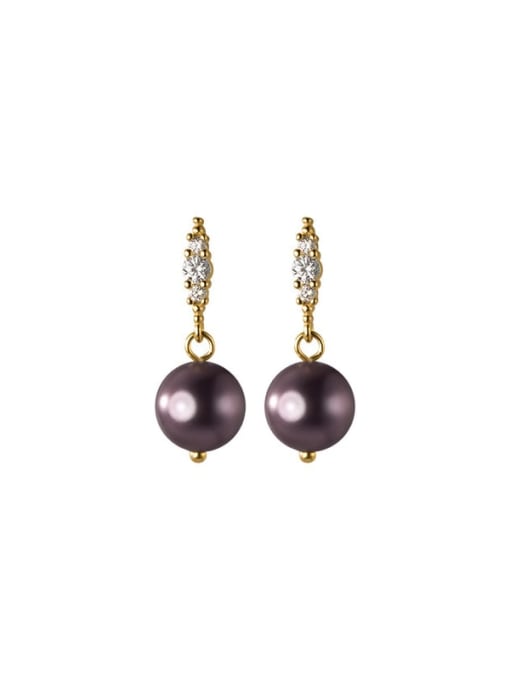 Chris 925 Sterling Silver With 18k Gold Plated Delicate Ball Drop Earrings