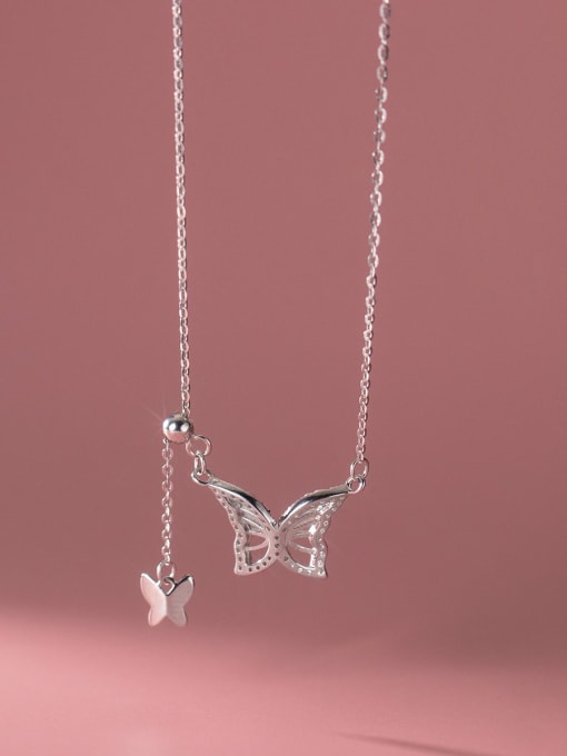 Chris 925 Sterling Silver With 18k Gold Plated Delicate Butterfly Necklaces