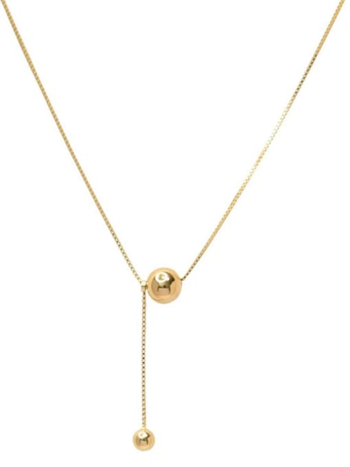 Chris 925 Sterling Silver With 18k Gold Plated Simplistic Y-shape Necklaces