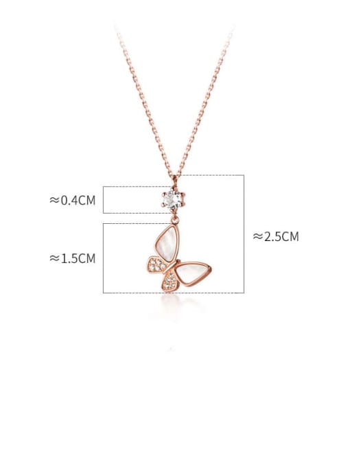 Chris 925 Sterling Silver With Rose Gold Plated Delicate Butterfly Necklaces