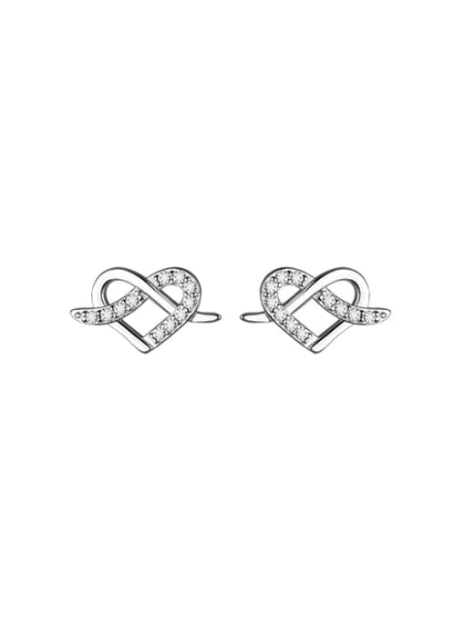 Chris 925 Sterling Silver With 18k Gold Plated Delicate Heart Stud Earrings