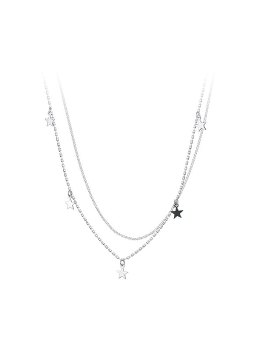 Chris 925 Sterling Silver With Star Multi Strand Necklaces