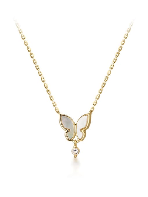 Chris 925 Sterling Silver With 18k Gold Plated Delicate Butterfly Necklaces