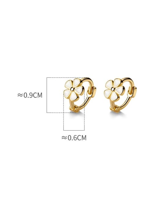 Chris 925 Sterling Silver With 18k Gold Plated Delicate Flower Stud Earrings