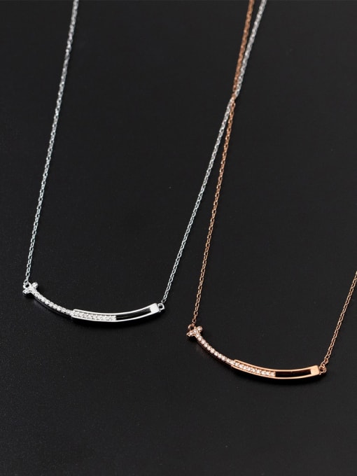 Chris 925 Sterling Silver With Rose Gold Plated Delicate Geometric Necklaces