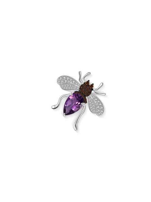 Tina 925 Sterling Silver With White Gold Plated Delicate Insect Brooches