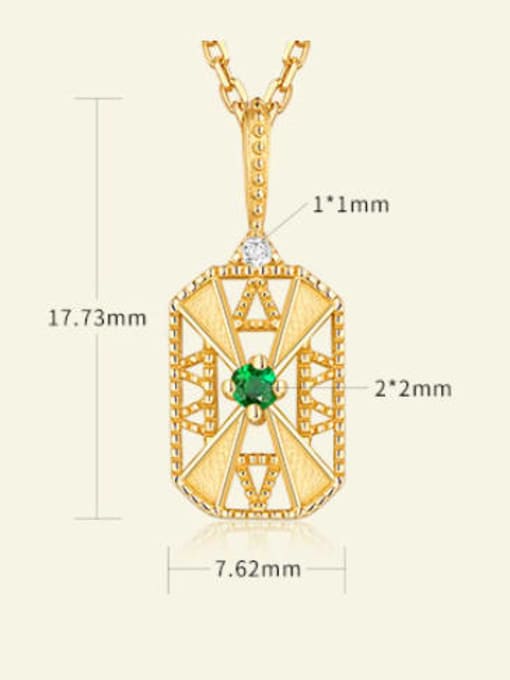 One Next 925 Sterling Silver With Gold Plated Vintage Square Cubic Zirconia Necklaces