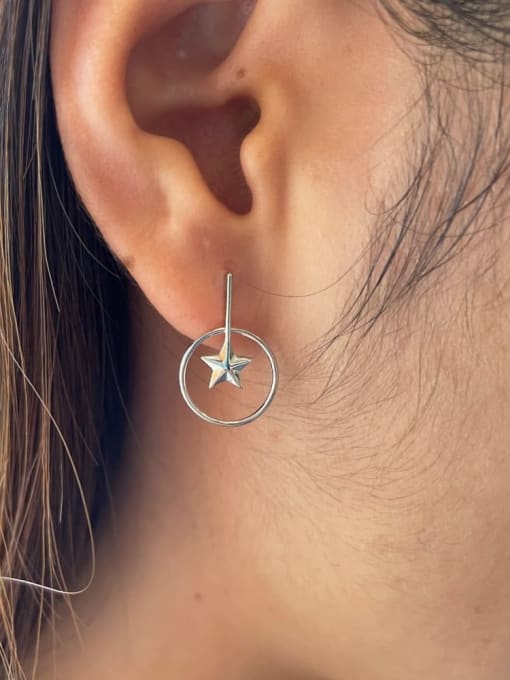 Arya 925 Sterling Silver With 18k Gold Plated Simplistic Star Stud Earrings