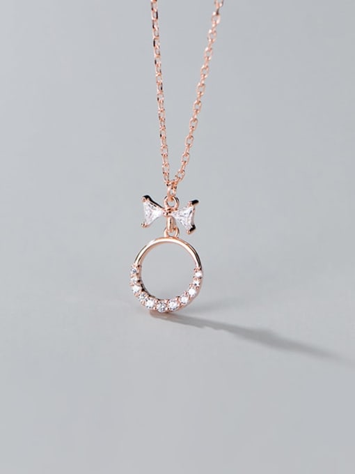 Chris 925 Sterling Silver With Rose Gold Plated Delicate Round Birthday Necklaces