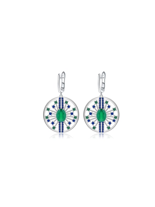 Tina 925 Sterling Silver With White Gold Plated Vintage Round Drop Earrings