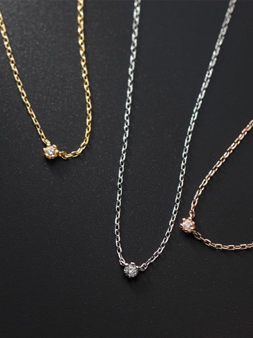 Chris 925 Sterling Silver With 18k Gold Plated Delicate Geometric Necklaces