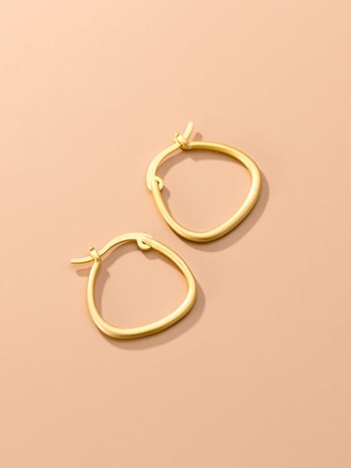 Chris 925 Sterling Silver With 18k Gold Plated Simplistic Geometric Hoop Earrings