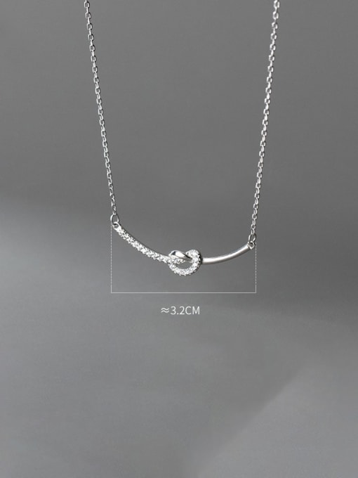 Chris 925 Sterling Silver With  Cubic Zirconia  Geometric Necklaces