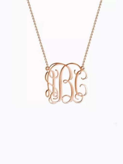 Lian Designs Small Celebrity RBC Monogram Necklace Sterling Silver