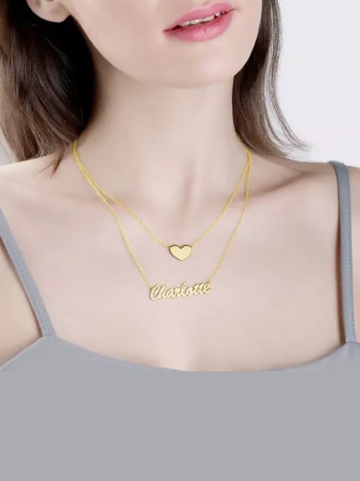 Customized Two Layers Personalized Heart Name Necklace Artnina Com