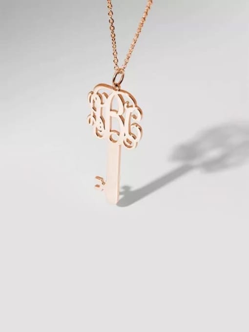Lian Designs Customize Key Monogram Necklace Silver