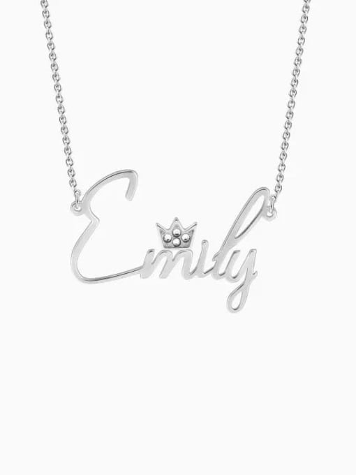 Lian Designs Personalized Crystal Name Necklace With Crow Silver