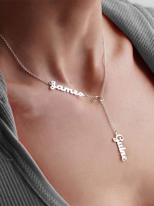 Lian Designs Customize Lariat Name Necklace For Couples