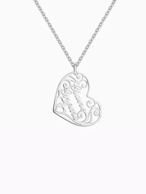 Lian Designs Customized silver Filigree Heart Two Name Necklace