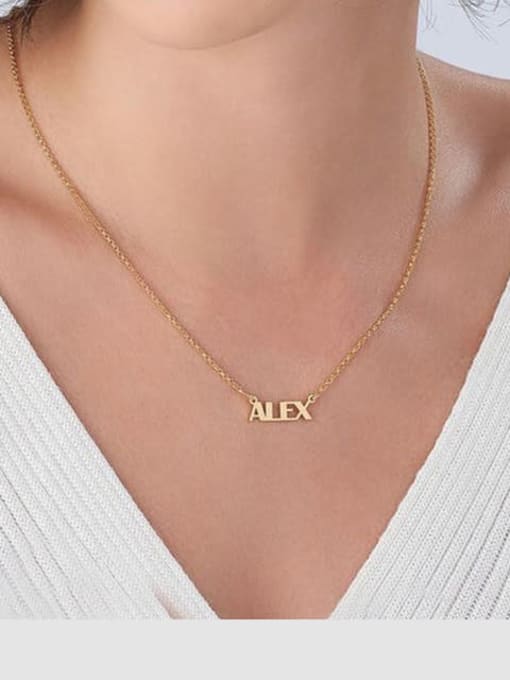 Lian Designs Alex style Silver Personalized Name Necklace