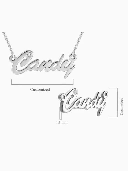 Lian Designs Customized Personalized CZ Name Necklace Silver