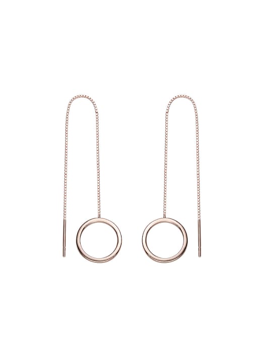 Maja Simple Hollow Round Rose Gold Plated Line Earrings