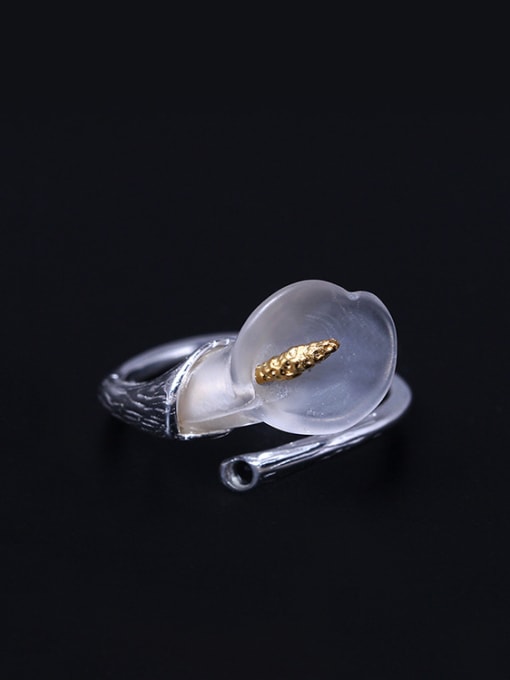 Christian Crystal Flower Calla Opening Ring