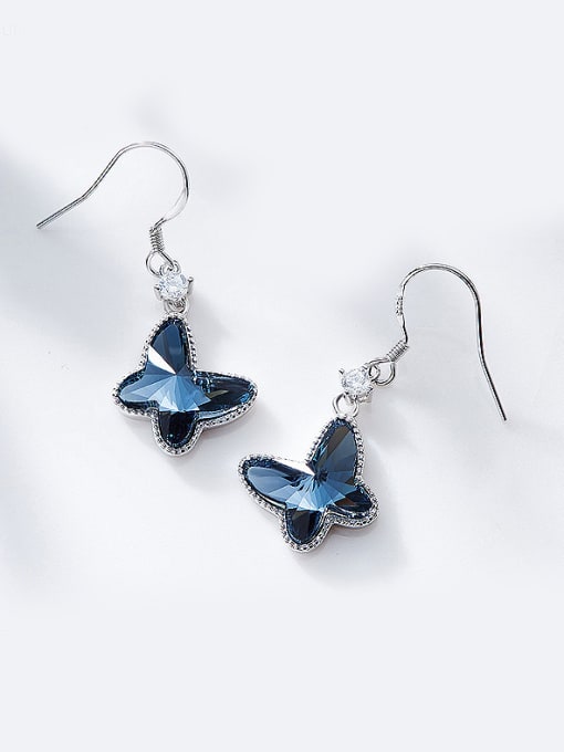 Maja S925 Silver Blue Butterfly hook earring