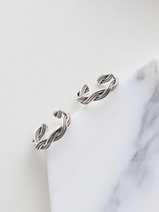 Arya 925 Sterling Silver With Antique Silver Plated Vintage Irregular Rings