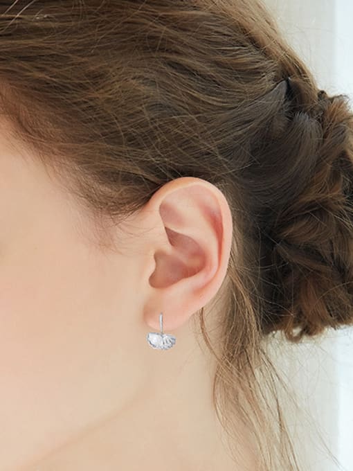 Maja Little Zirconias-covered Shell Pearl Copper Earrings