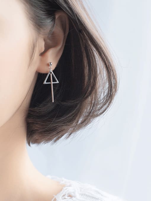 Tina Elegant Triangle Shaped S925 Silver Drop Earrings