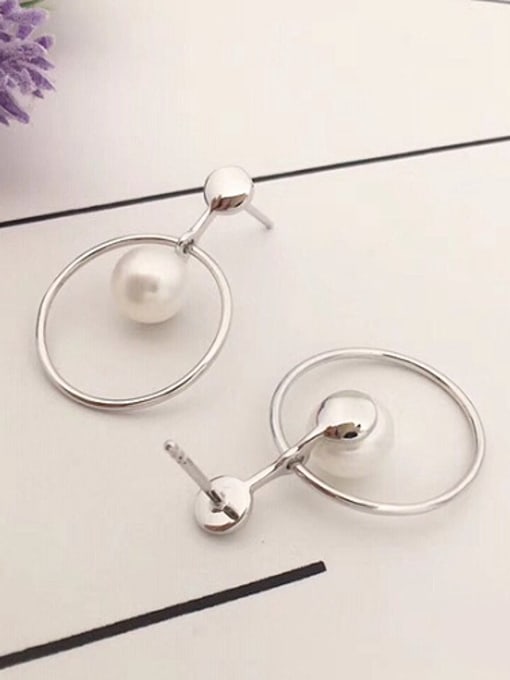 Evita Peroni Freshwater Pearl Hollow Round stud Earring