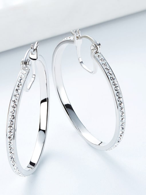 Maja Fashion Shiny Cubic Swarovski Crystals 925 Silver Earrings