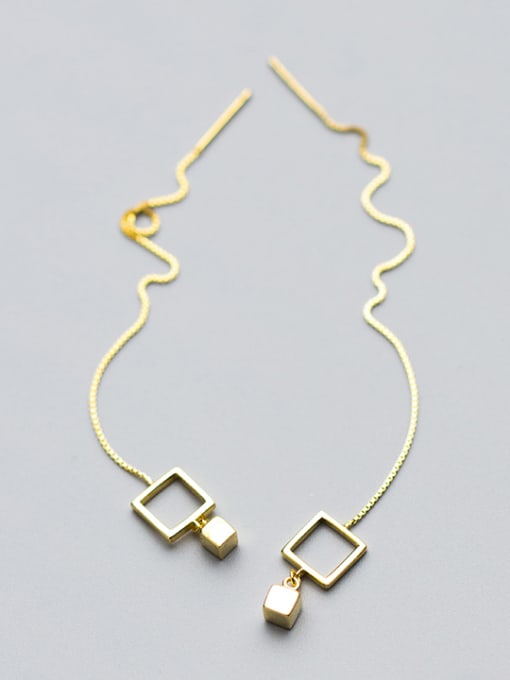 Tina Simply Style Gold Plated Square Shaped Silver Drop Earrings