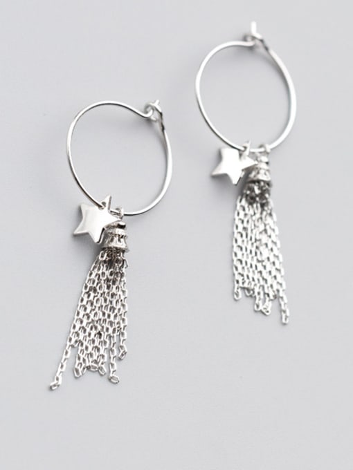 Tina Elegant Star Shaped Tassel S925 Silver Drop Earrings