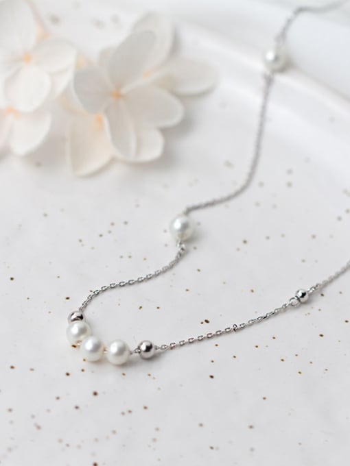 Tina Temperament S925 Silver Artificial Pearl Necklace