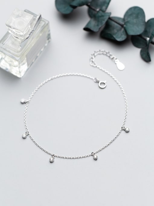 Tina S925 silver bracelet, female wind fashion personality, diamond round chain, temperament, tassel feet, female S2450