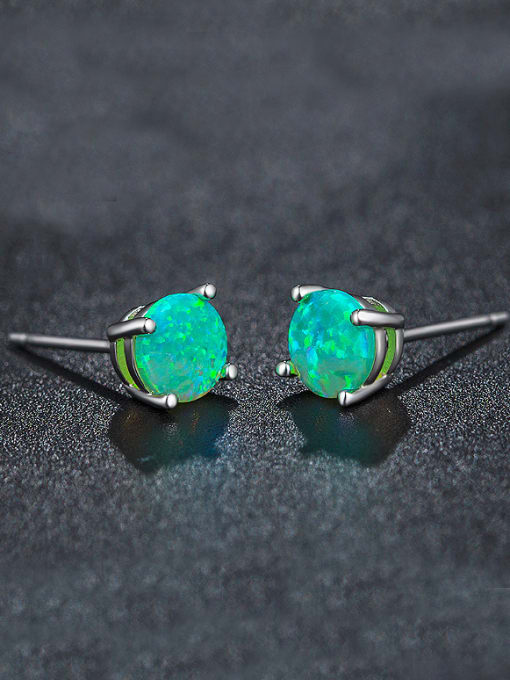 Chris 2018 Green Opal Stone stud Earring