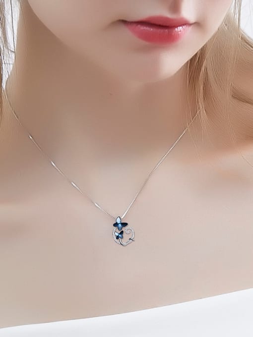 Maja 2018 2018 S925 Silver Butterfly Shaped Necklace